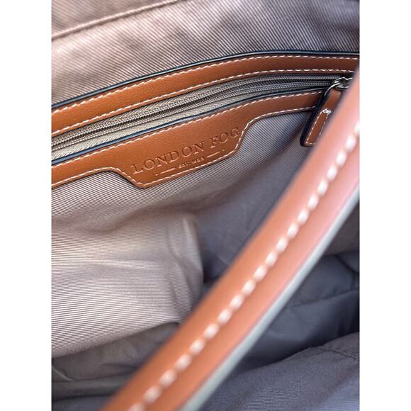 Brown Pebbled Leather Tote Bag Structured Carryall - Picture 2 of 6